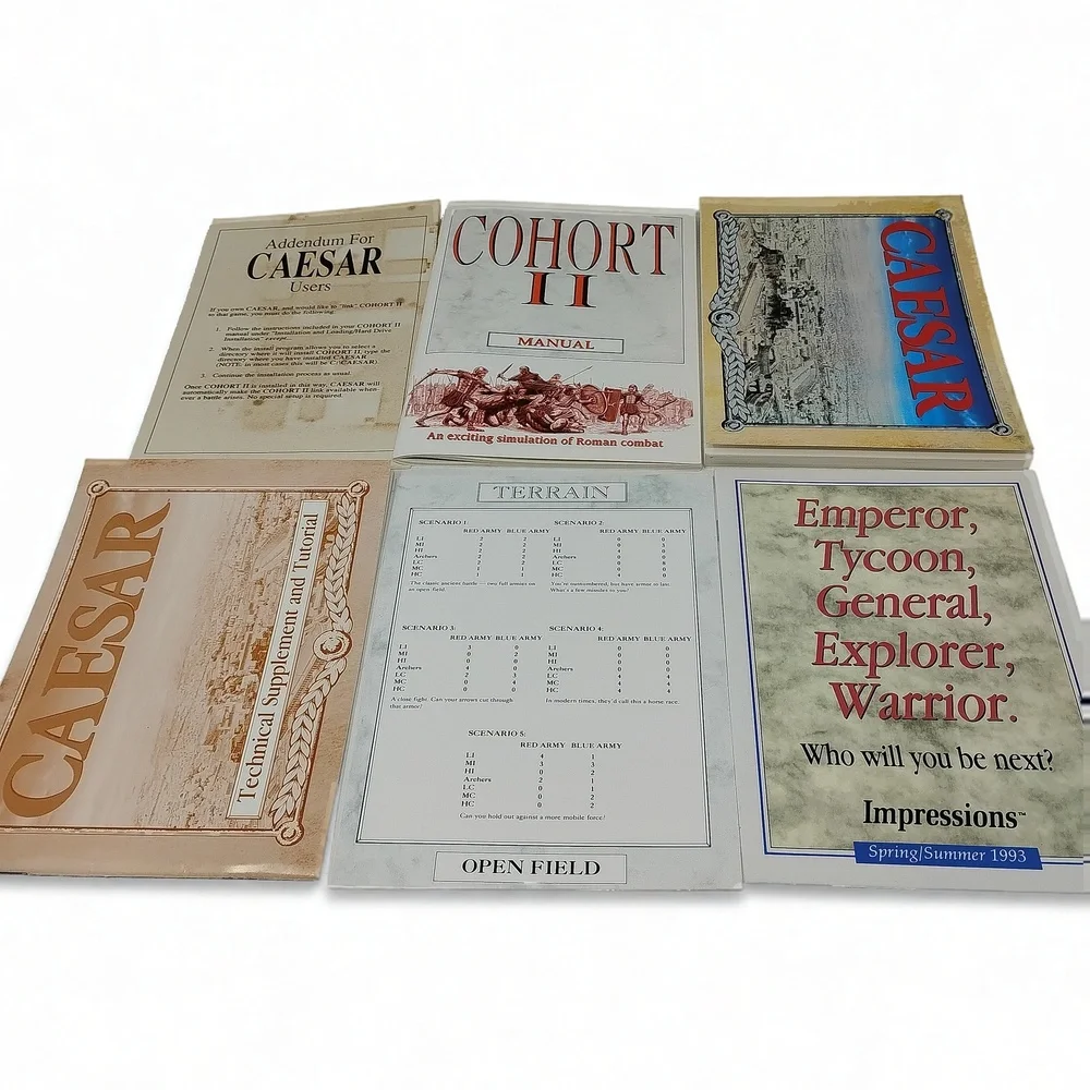 Vintage 1993 Caesar Big Box PC Game Cohort II Expansion Impressions DOS Strategy